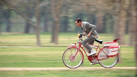 pee wee herman riding bike.